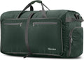 80L Foldable Travel Duffle Bag Dark Green - Packable Weekender
