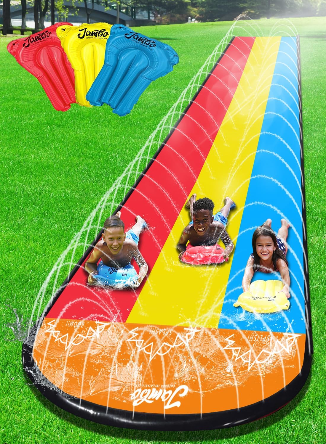 JAMBO 25Ft Premium XXL Slip Splash and Slide for Ultimate Fun