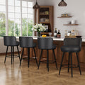 Bar Stools Set of 4, 27 Inch Leather Farmhouse Counter Stools