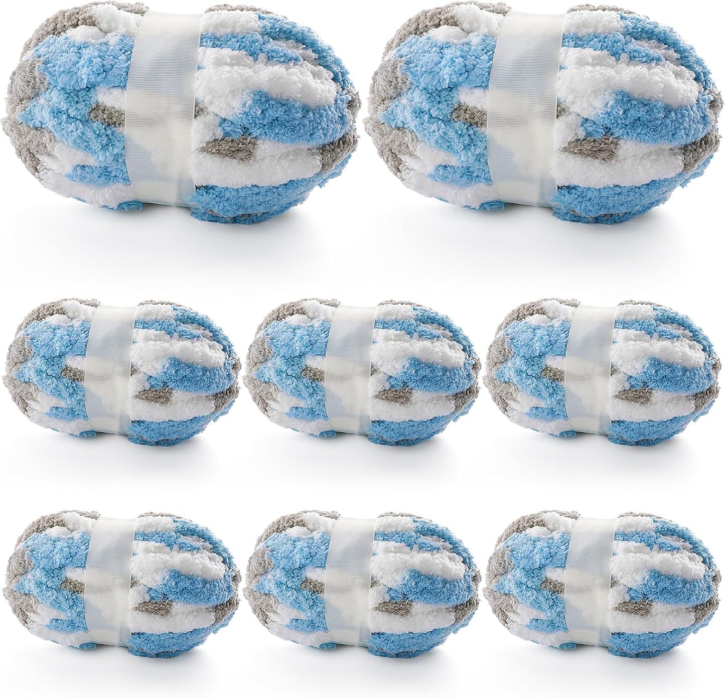 8 Pcs Chunky Yarn for Hand Knitting - Super Bulky Chenille Yarn