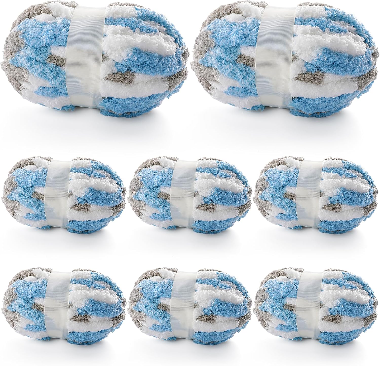8 Pcs Chunky Yarn for Hand Knitting - Super Bulky Chenille Yarn