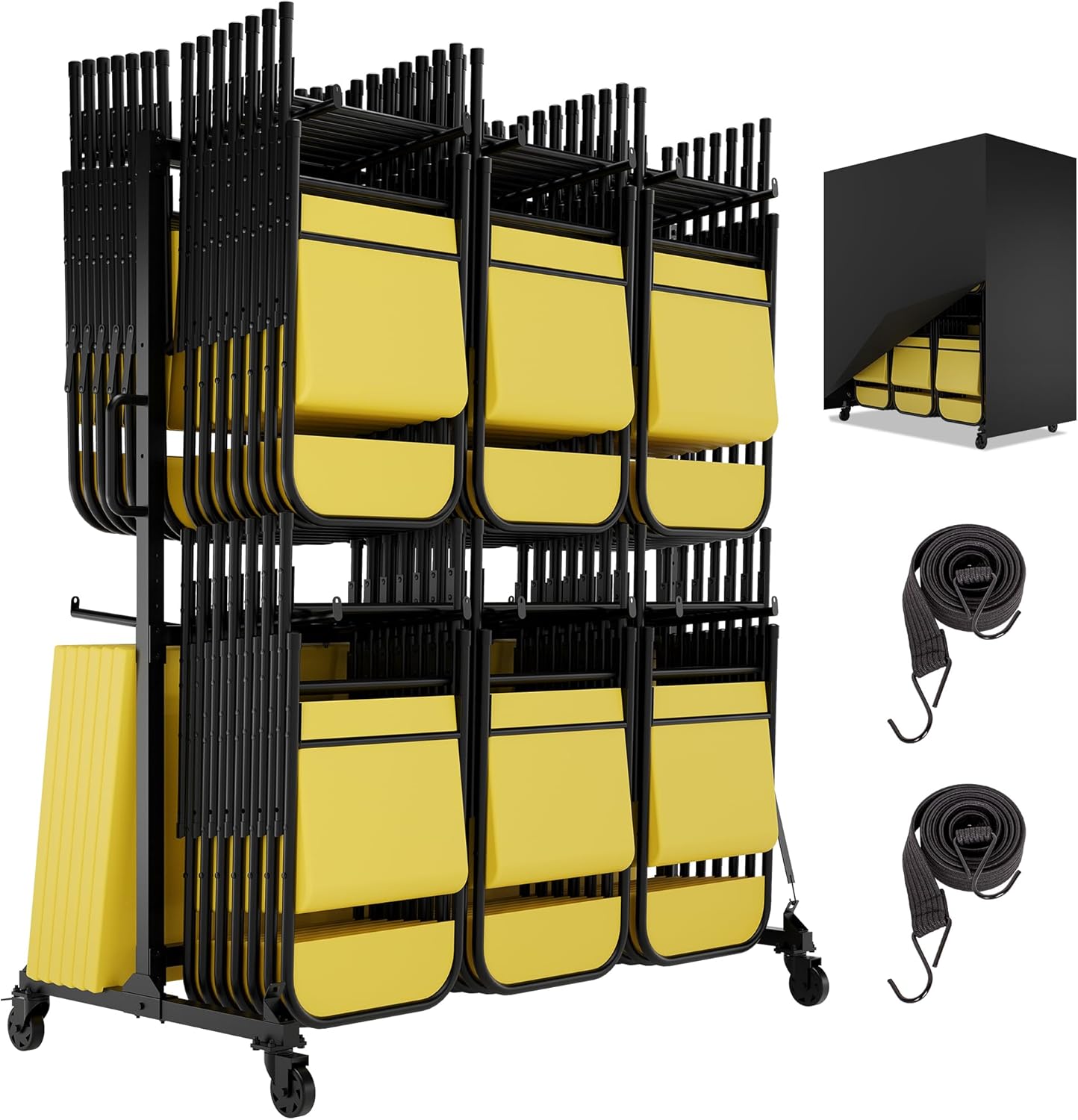 Folding Chair Cart with 800Lbs Capacity for Easy Storage