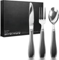 Weighted Utensils for Hand Tremors - Discrete 3-Piece Silverware Set