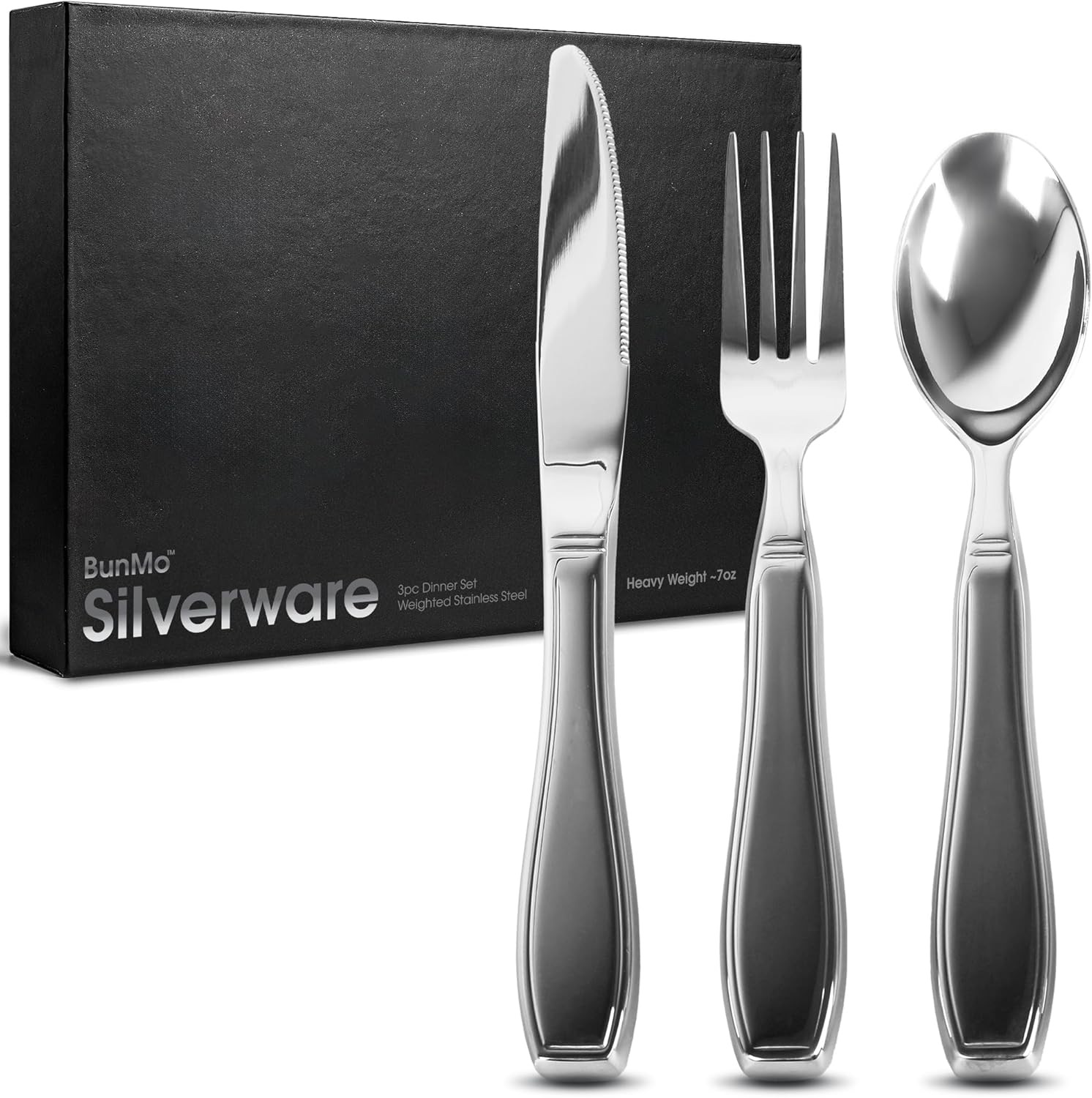 BUNMO Weighted Utensils for Hand Tremors - Eat Independently
