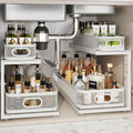 2 Pack 21IN Under Sink Organizer with Adjustable Shelves and Glide