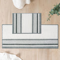 FRESHMINT Stripe Chenille Bathroom Rugs Set 2 Piece - Soft, Absorbent