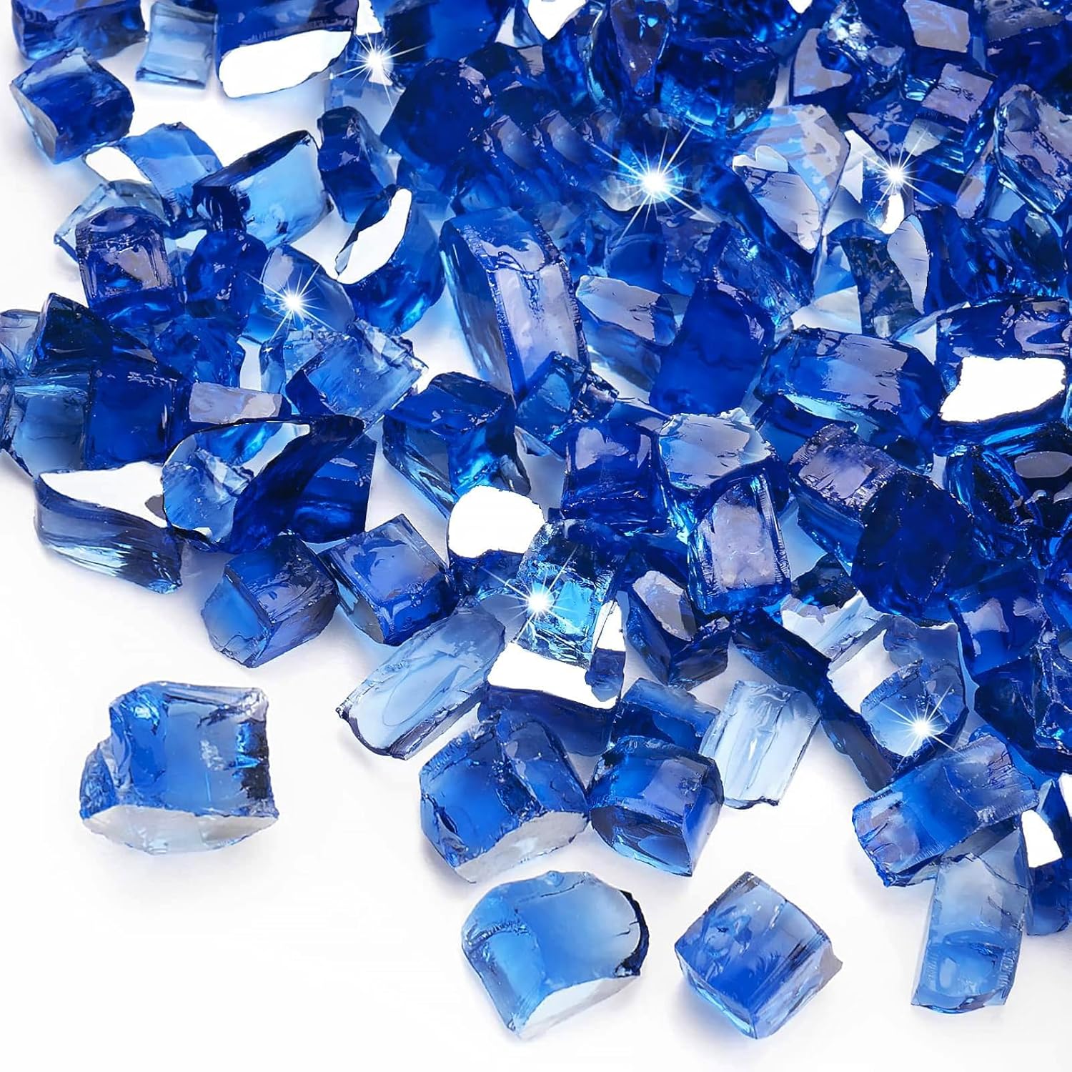 Cobalt Blue Fire Glass for Propane Fire Pit - 35 lbs of Beauty