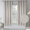 Linen Textured Blackout Curtains Set for Kids Room - 2 Panels