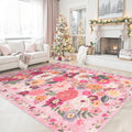 Pink Living Room Rugs 5x8 Area Rug for Girls Bedroom - Washable