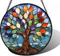 Stained Glass Window Hanging Tree of Life Suncatcher - Colorful