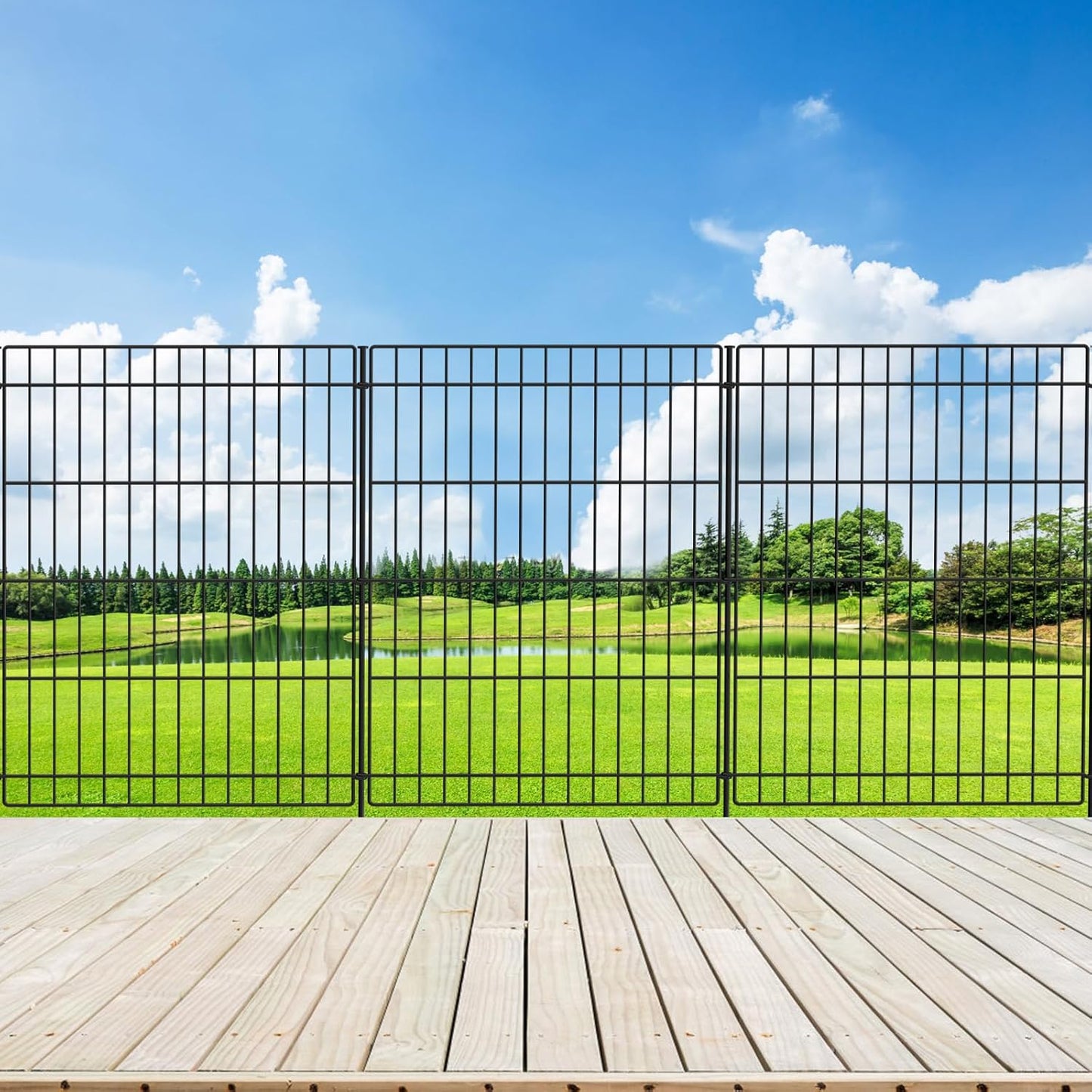 INJOPEXI Decorative Garden Fence 6 Panels for Outdoor Use