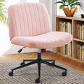 Teddy Pink Wide Seat Swivel Desk Chair - Adjustable Comfort