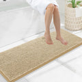 47x17 Beige Chenille Bathroom Rug - Extra Soft Absorbent Runner