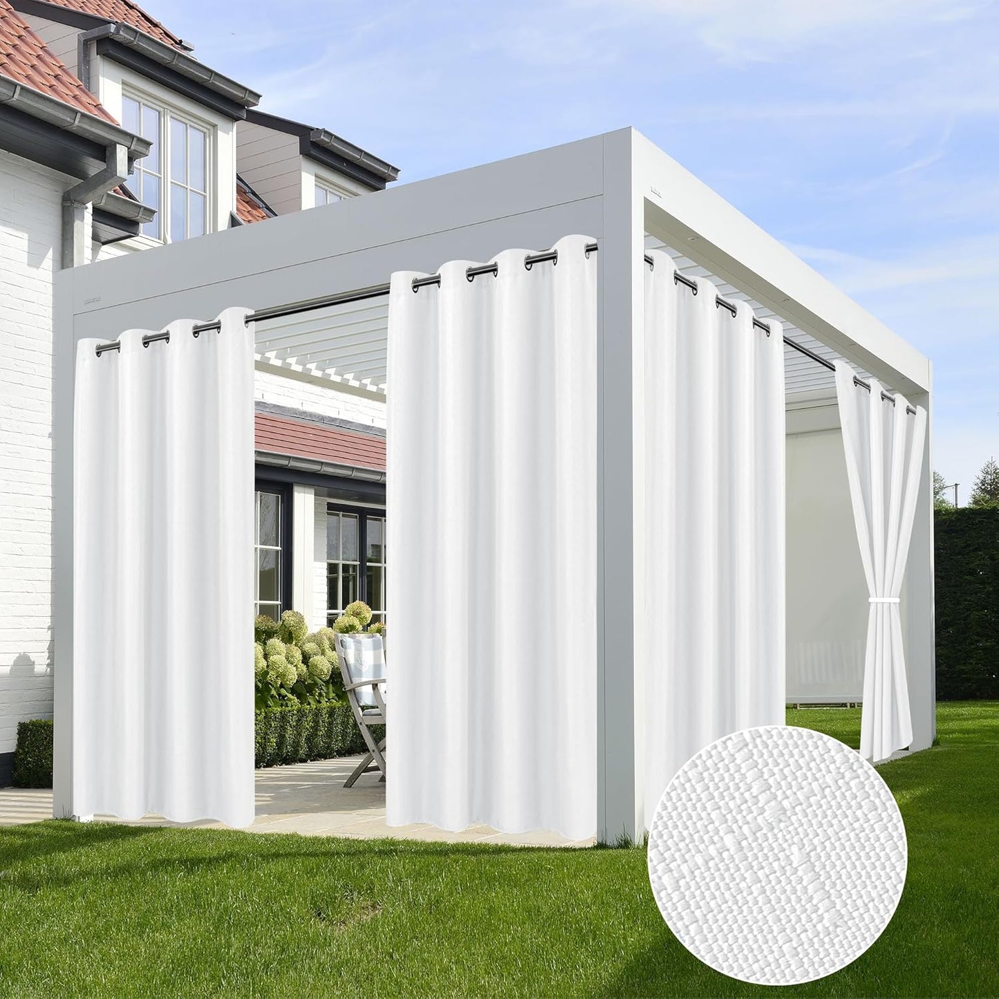 Waterproof Outdoor Curtains for Patio by HolidayIdeas - 84 Inch