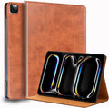 iPad Pro 11-inch Case M4 5th Gen 2024 Genuine Leather Cover - Brown