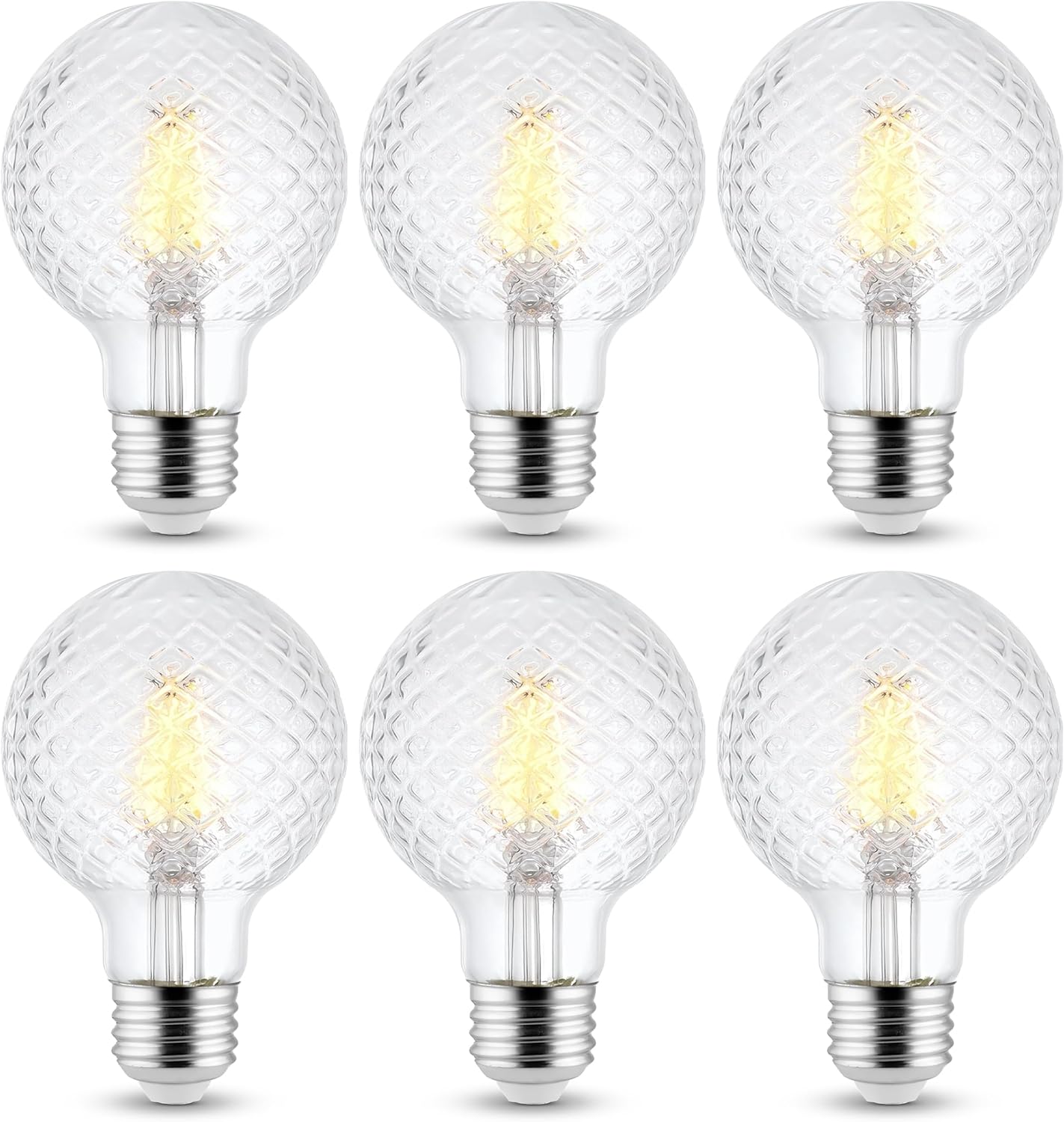 G25 Cut Glass Clear LED Light Bulb 5.5 Watt Dimmable Pack