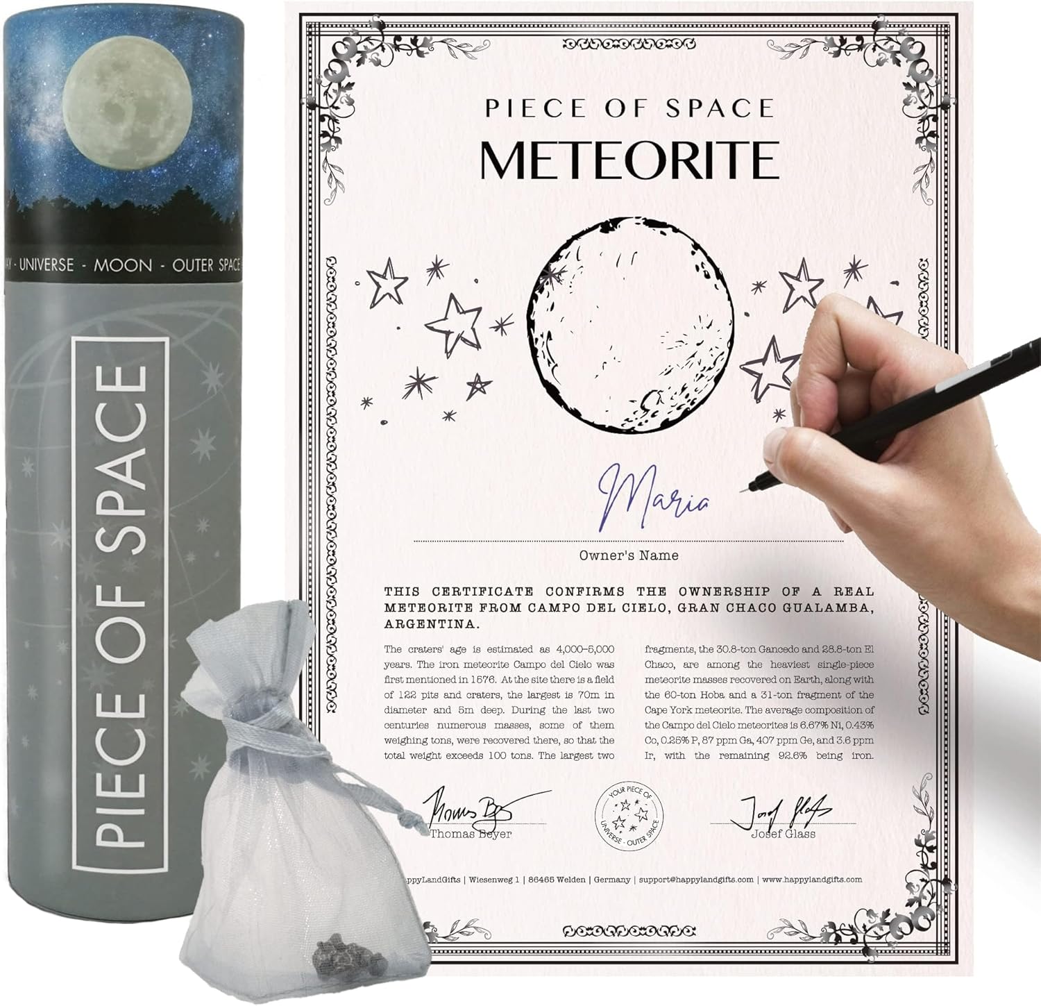 Shooting Star Meteorite for Him and Her with Personalized Certificate