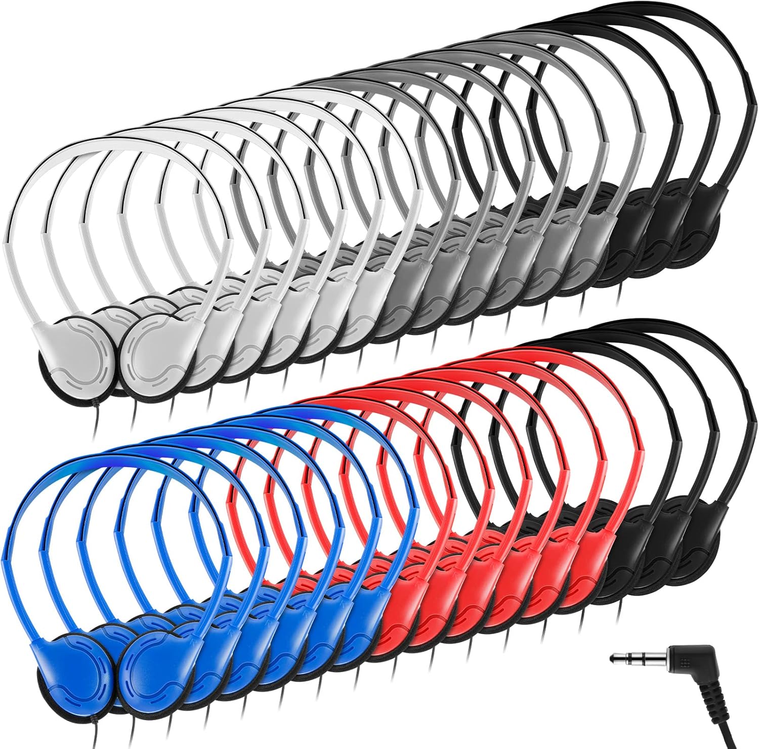 Yunsailing 30 Pack Class Set Headphones for Kids and Students