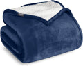 Sherpa Fleece Blanket Throw - Travel Size, Warm & Reversible