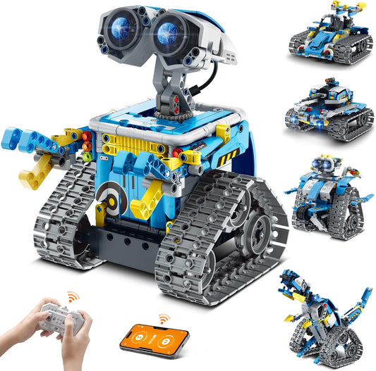 5in1 STEM Robot Kit for Kids 8-14 | Remote & App Control | Creative Coding Toys