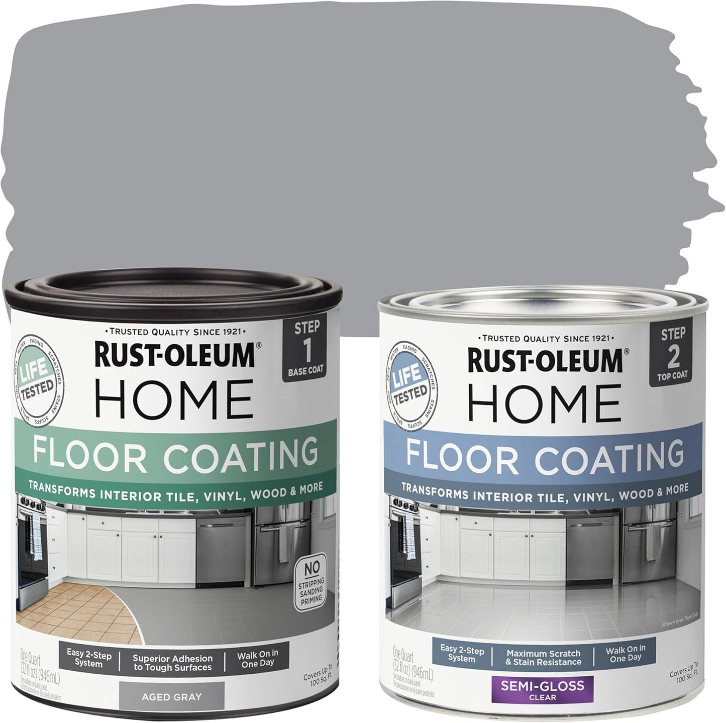 Rust-Oleum Home Interior Floor Coating Kit for Aged Gray Floors