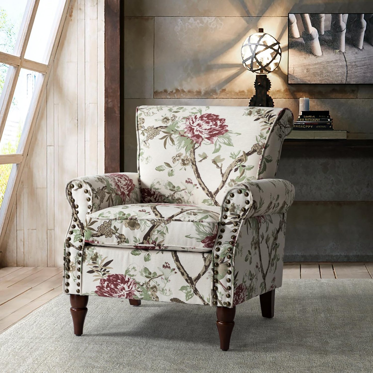 Floral Wingback Accent Chair | Cozy & Stylish