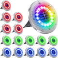 Solar Ground Lights 16 LED Multi-Color Pack - Bright Pathway Lighting