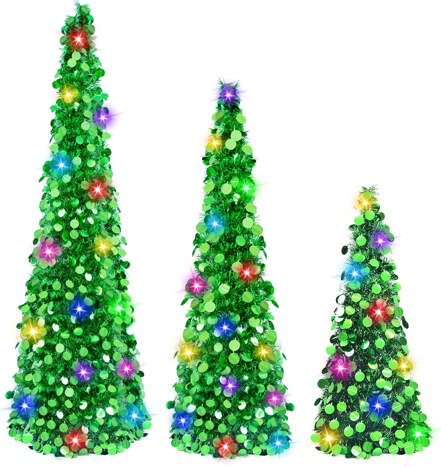 Pop Up Christmas Tree Set with Lights - 3FT, 4FT, 5FT Sizes
