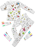 Color-Your-Own Kids Pajamas with Markers - Bamboo Viscose 2-Piece