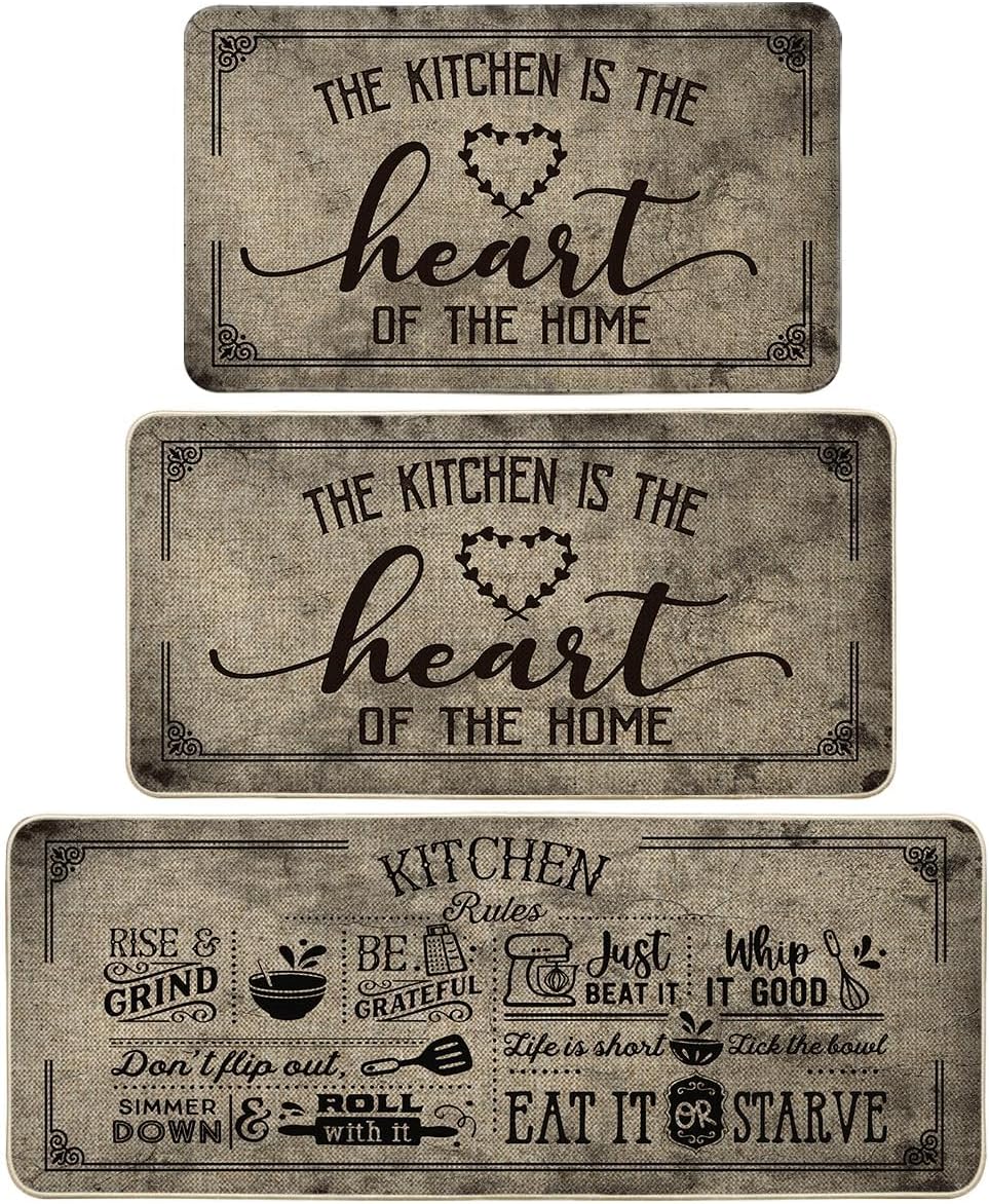 Stylish Seasonal Kitchen Mats Set of 3 for Home Decor