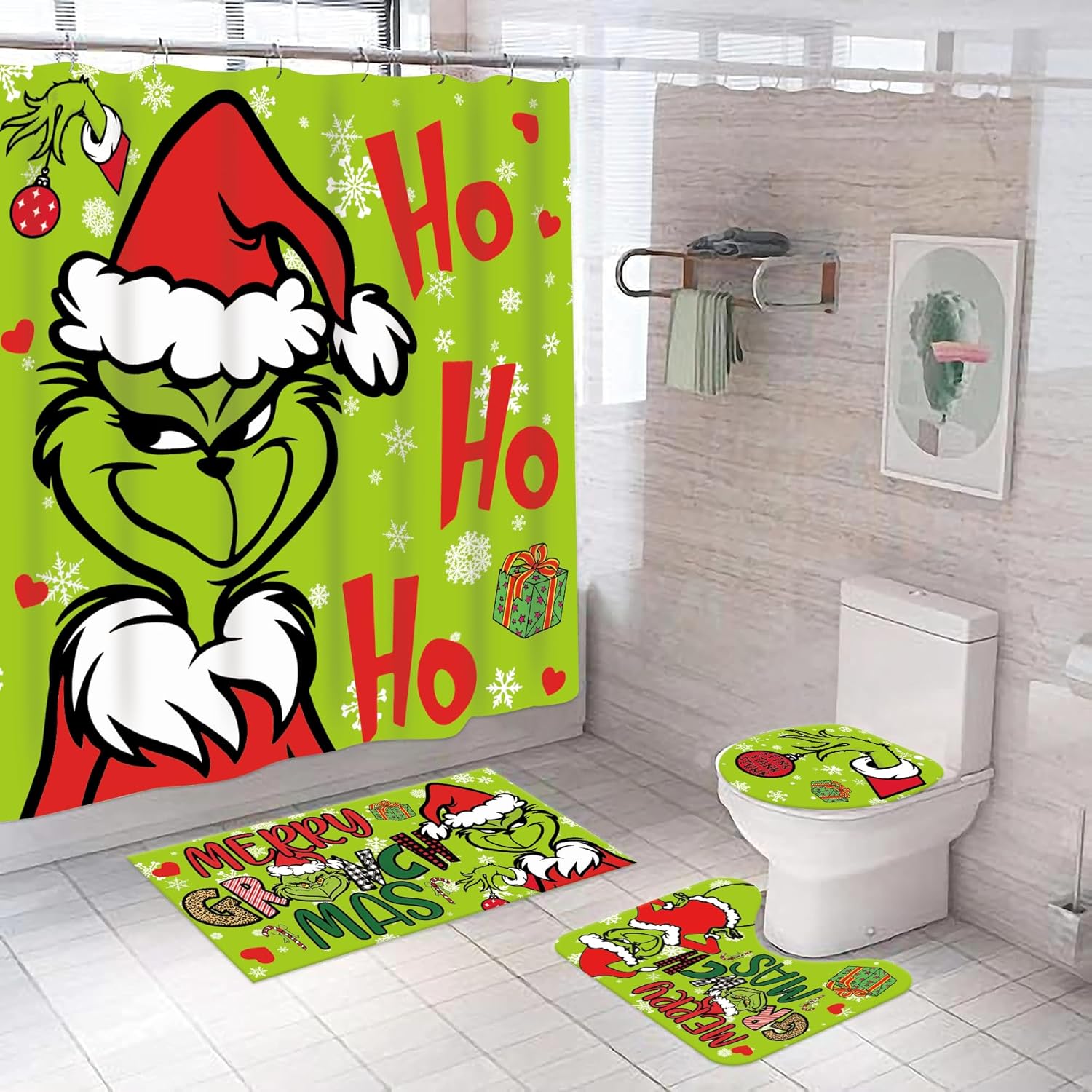 Christmas Bathroom Set - Festive Holiday Decor