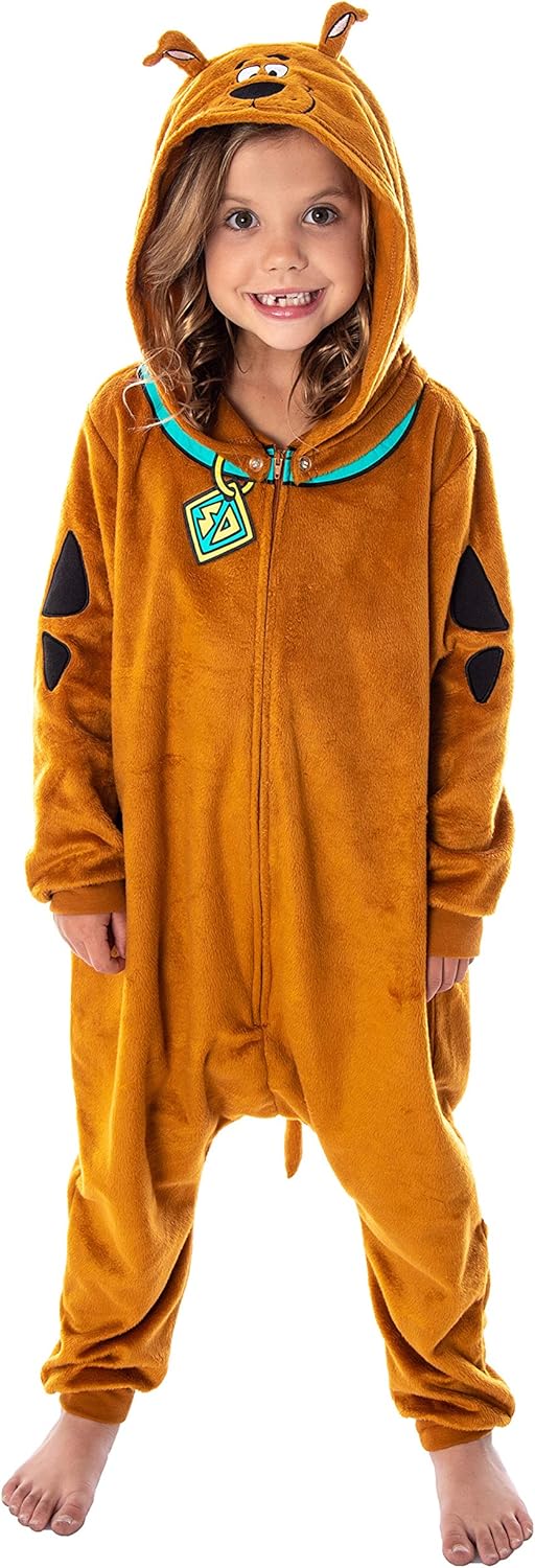 Scooby Doo Kids Hooded Character Union Suit Pajama Loungewear