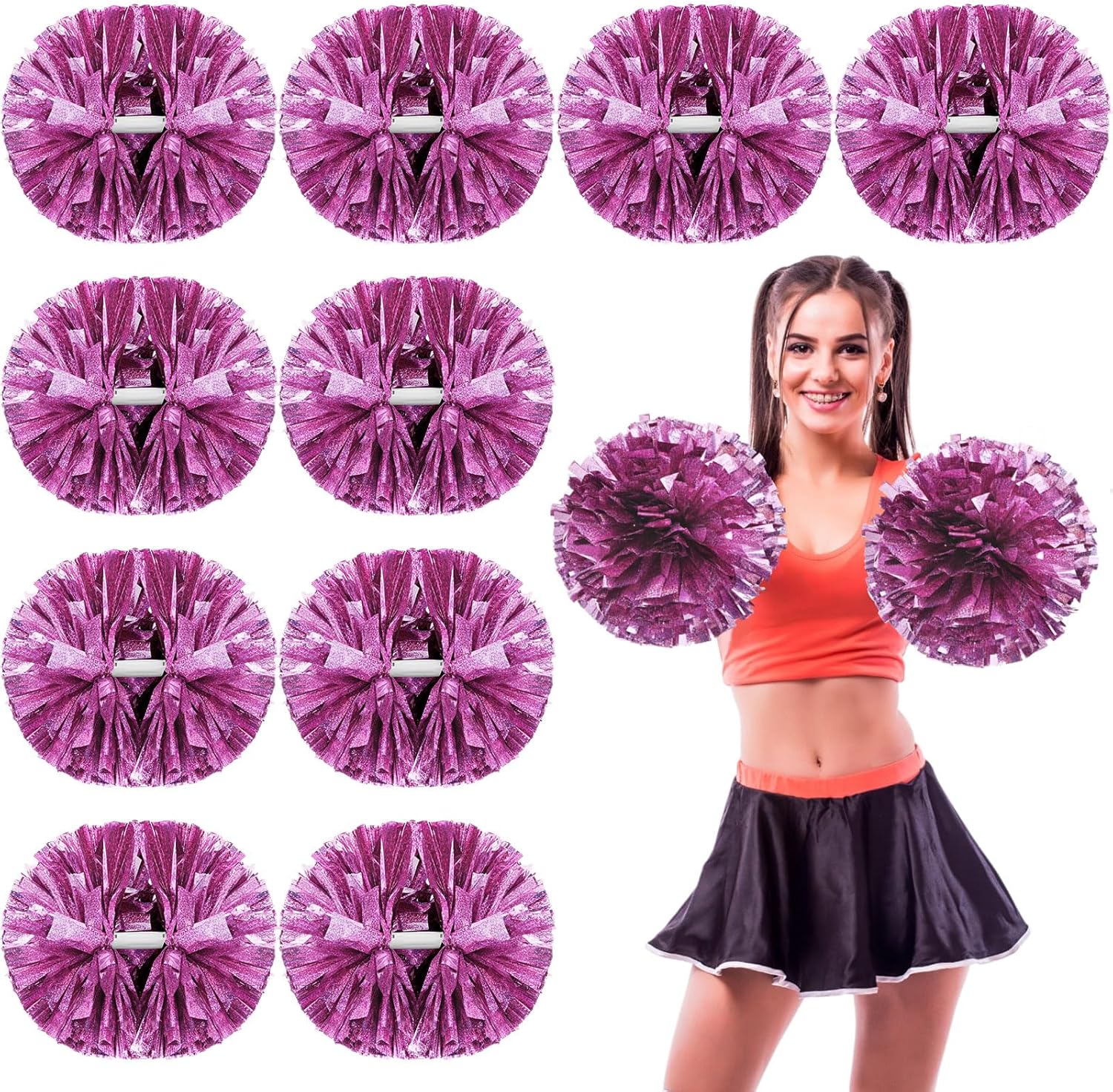 WILLBOND Cheerleading Pom Poms Bulk for Spirit Game Sports