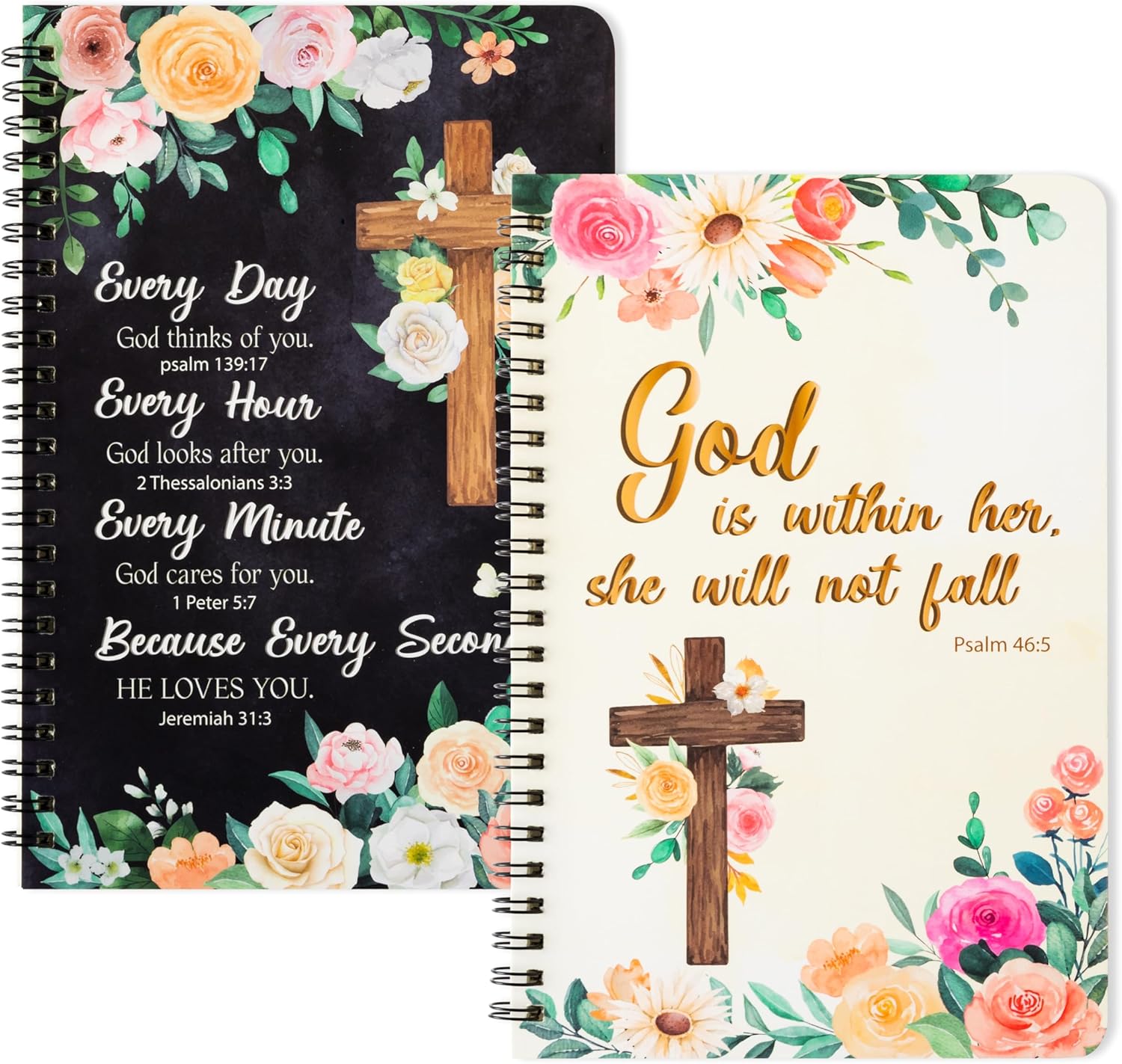 Faithful Duo: A5 Religious Floral Journals