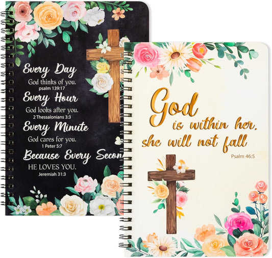 Faithful Duo: A5 Religious Floral Journals