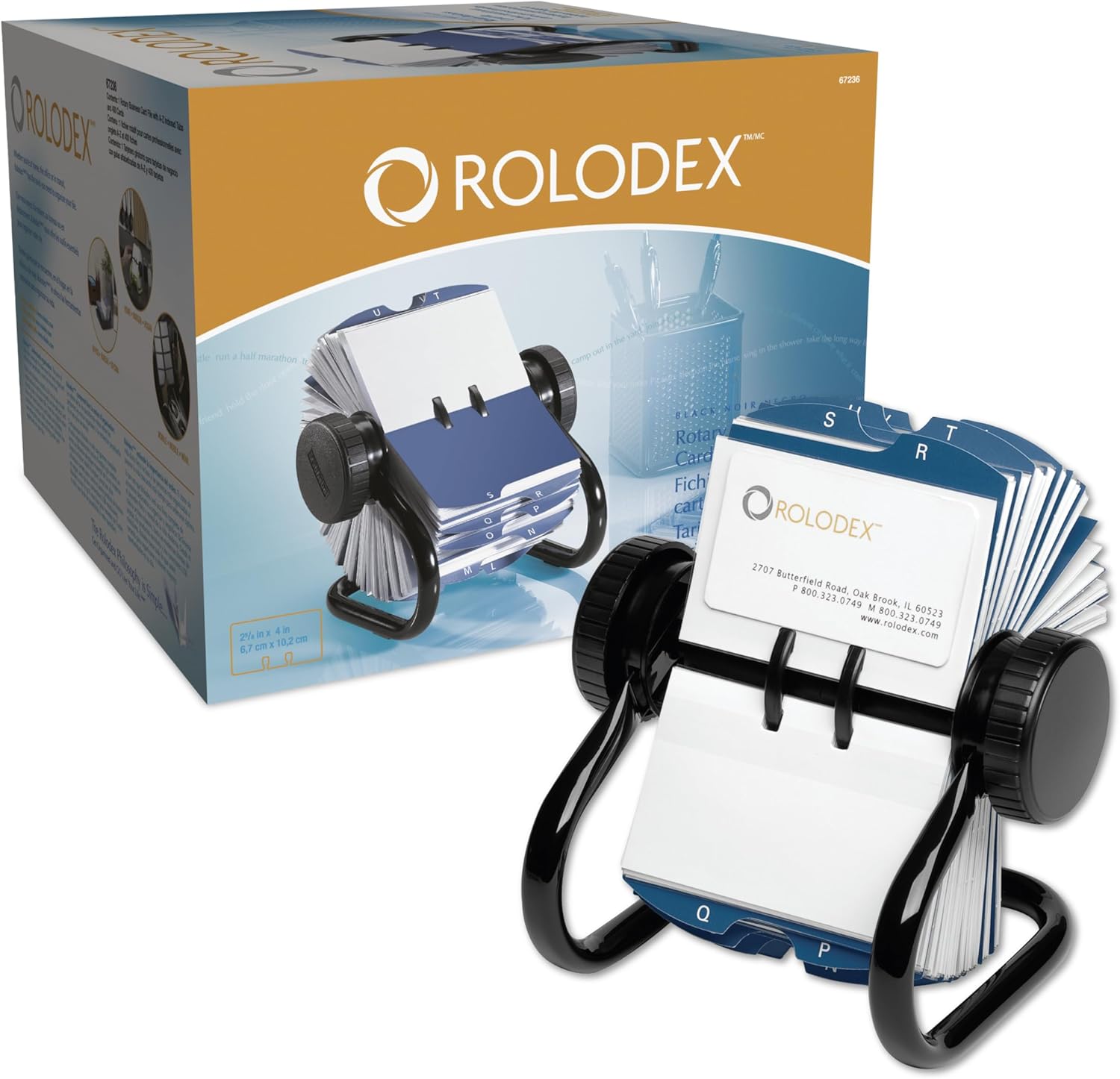 Rolodex Rotary Business Card File for 400 Cards, Black