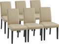 Fabric Upholstered Parson Dining Chairs Set of 6 - Compact Comfort