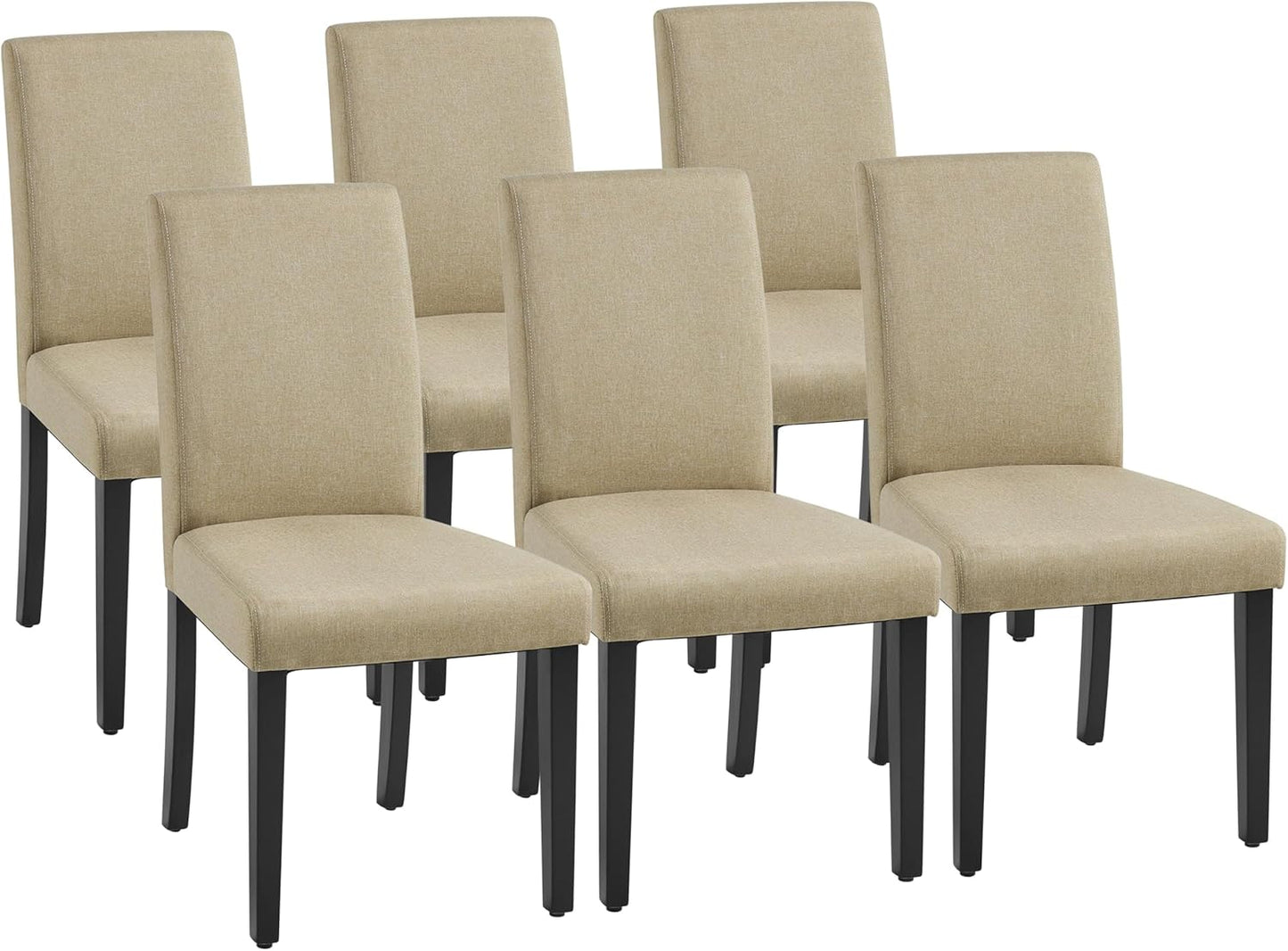 Yaheetech Dining Chairs Set of 6 Stylish Fabric Upholstered Chairs