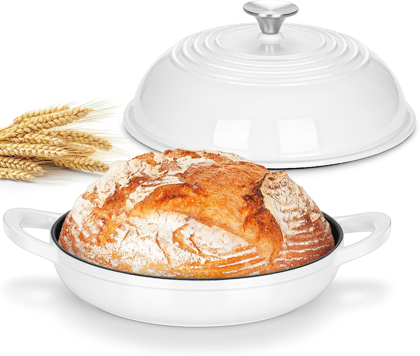 Bread Dutch Oven for Sourdough Baking, 5.5 QT Cast Iron Pot