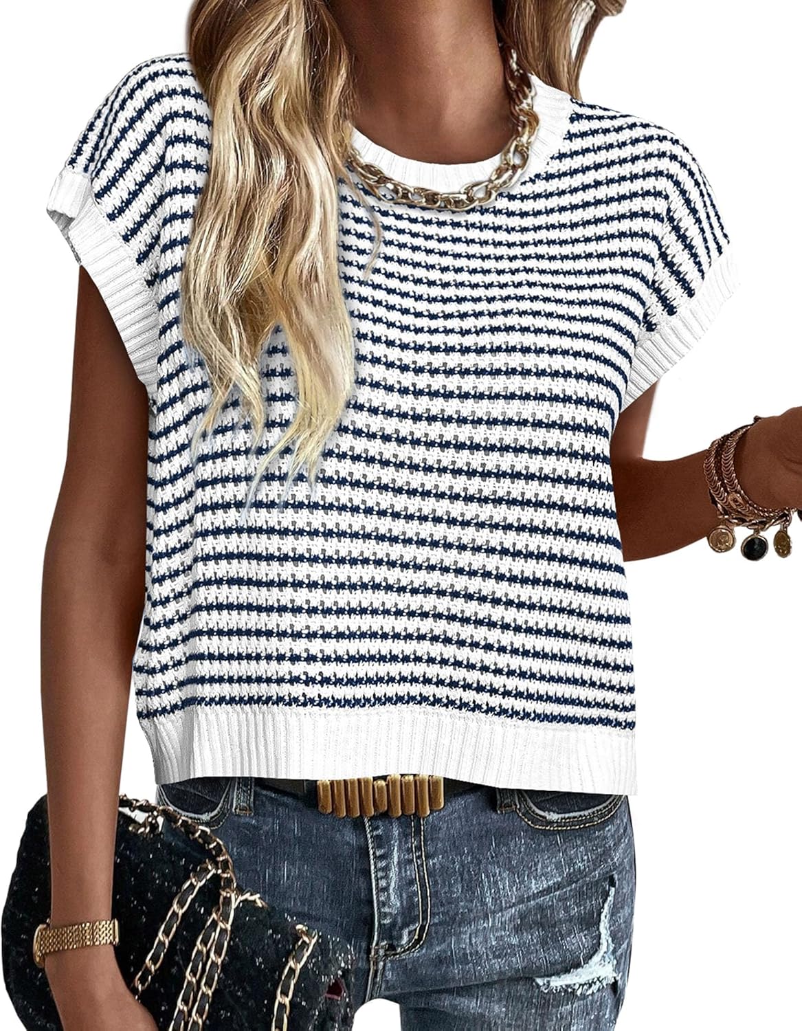 PRETTYGARDEN Womens Short Sleeve Sweater for All Seasons