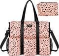 IBFUN Utility Tote Bag with 14/24 Pockets Zip Top Teacher Tote Bag