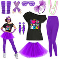 80s Outfit Women Costume Accessories Set for Neon Party - Complete Kit