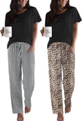 Ekouaer 2 Pack Pajamas for Women Set - Soft Short Sleeve (Style FSXQ)
