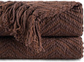 Dark Brown Throw Blanket for Couch 50 x 60 in - Soft Cozy Knit