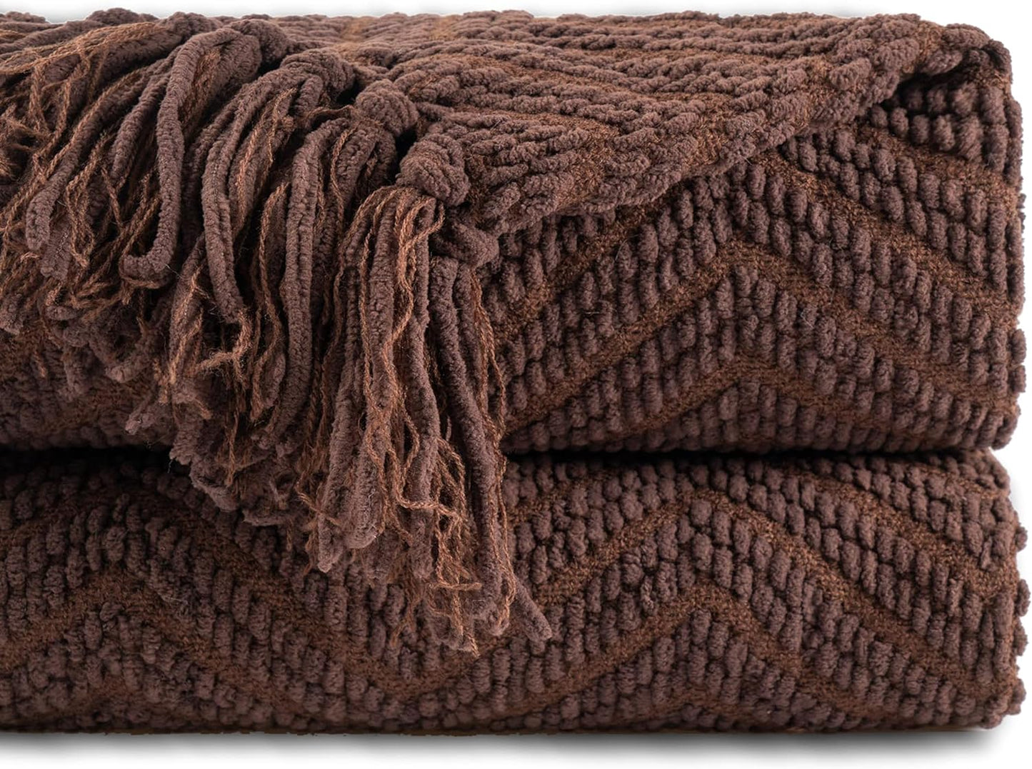 BATTILO HOME Dark Brown Throw Blanket for Couch and Bed