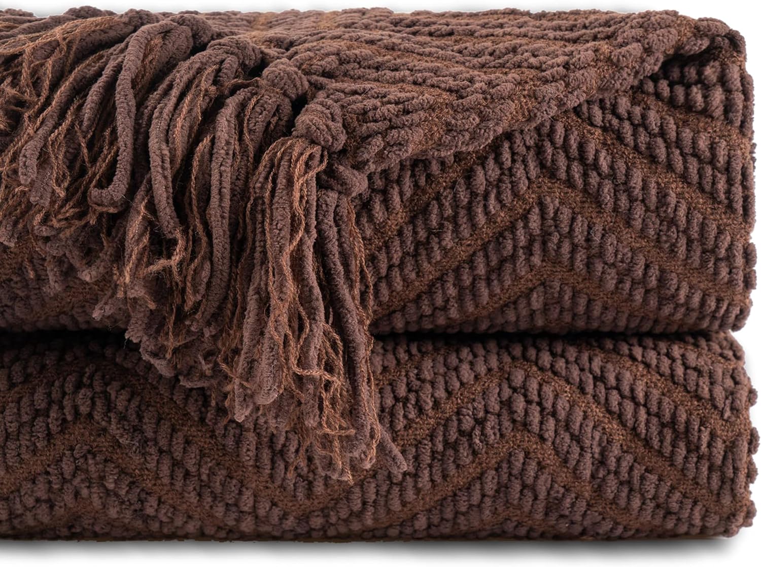 BATTILO HOME Dark Brown Throw Blanket for Couch and Bed