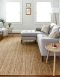Handwoven Jute Area Rug 6x9 ft - Rustic Braided Natural Rug