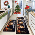 Merry Christmas Kitchen Rugs Set of 2 - Festive Non-Slip Comfort