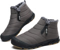 Mens Waterproof Snow Boots with Zipper Closure - Warm Fur Lined