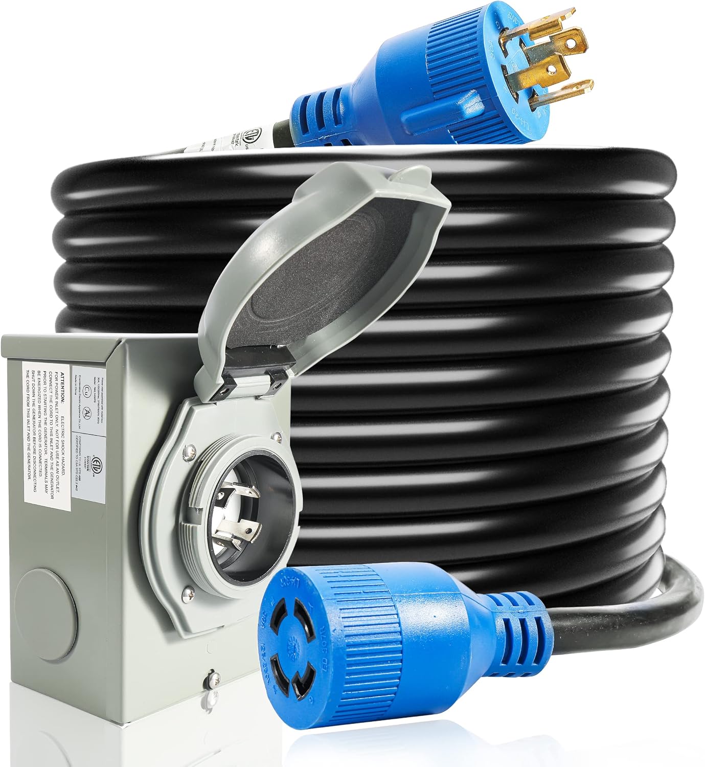 30 Amp Generator Cord and Power Inlet Box for Reliable Power